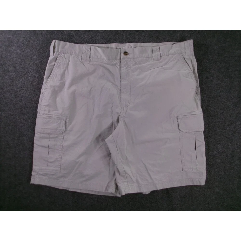 LL Bean Shorts Mens 42 Beige Tropic Weight Cargo Natural Fit Outdoor Beach Camp
